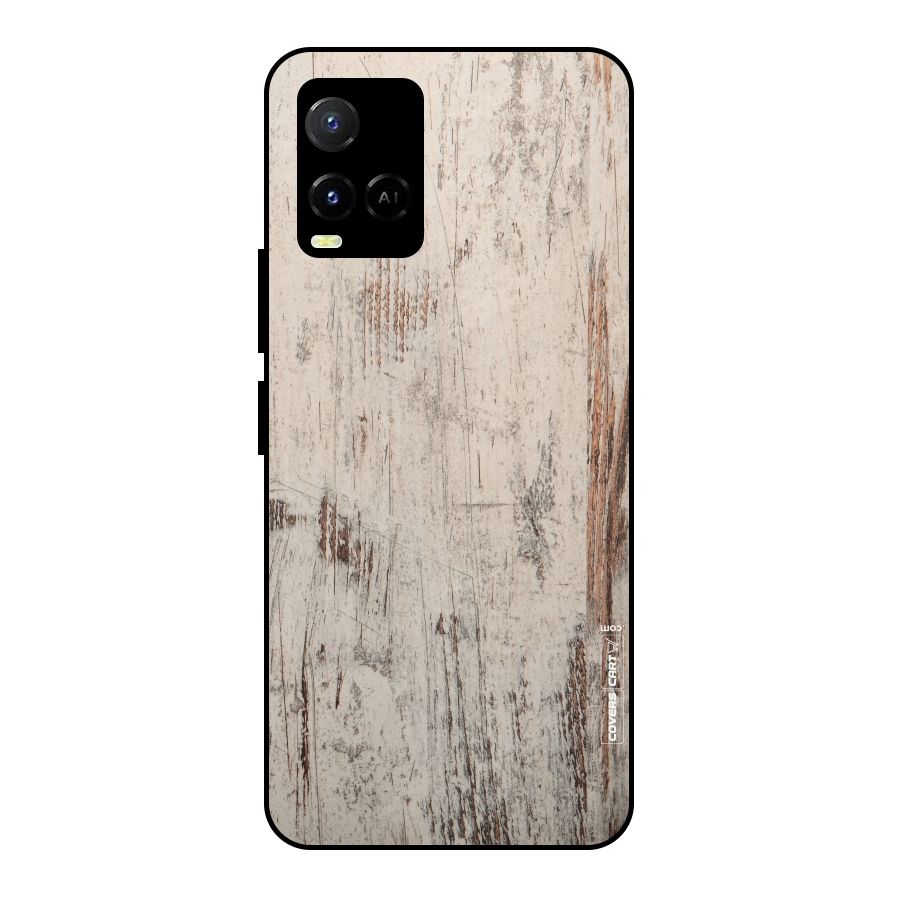 Rugged Wooden Texture Metal Back Case for Vivo Y21