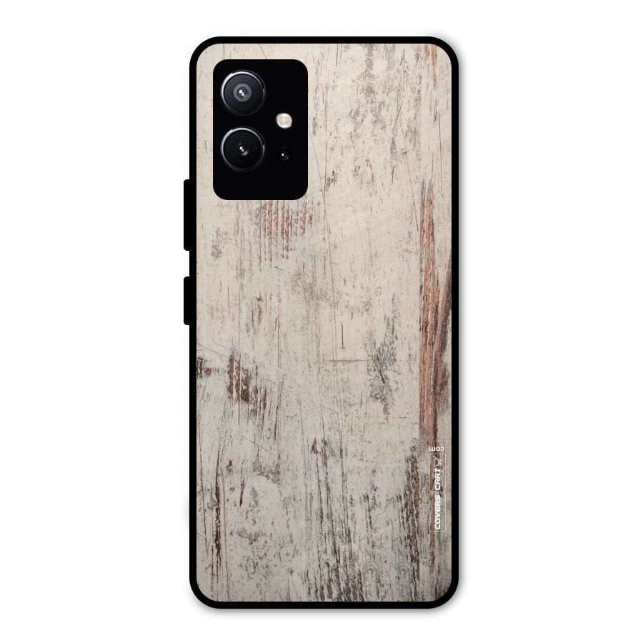 Rugged Wooden Texture Metal Back Case for Vivo Y75 5G