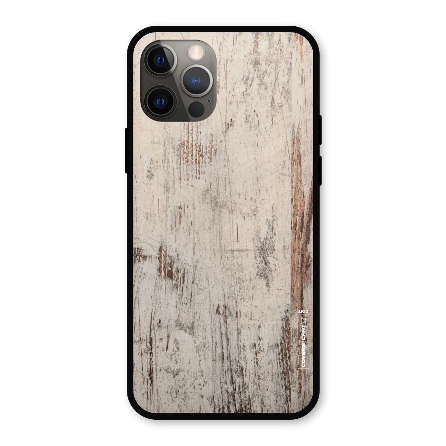 Rugged Wooden Texture Metal Back Case for iPhone 12 Pro
