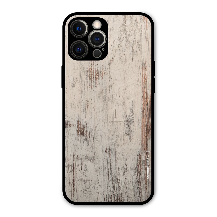 Rugged Wooden Texture Metal Back Case for iPhone 12 Pro Max