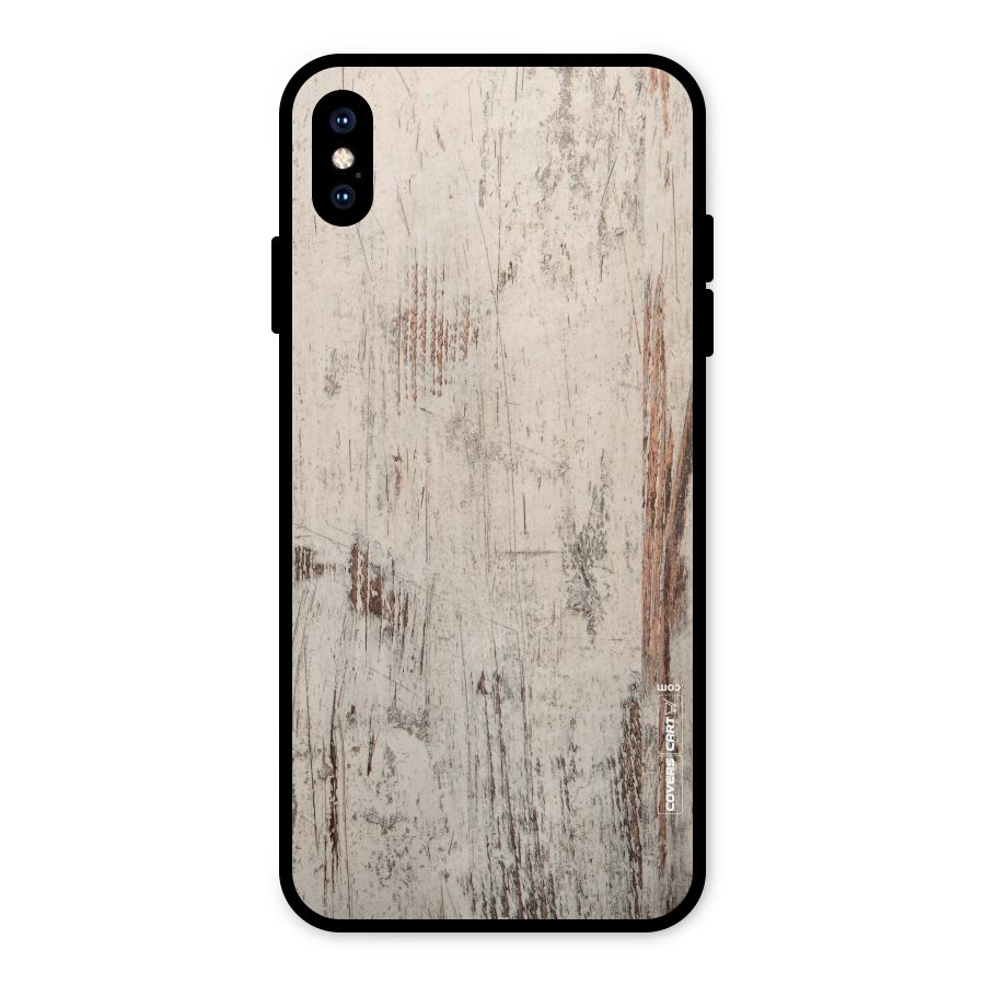 Rugged Wooden Texture Metal Back Case for iPhone XS Max