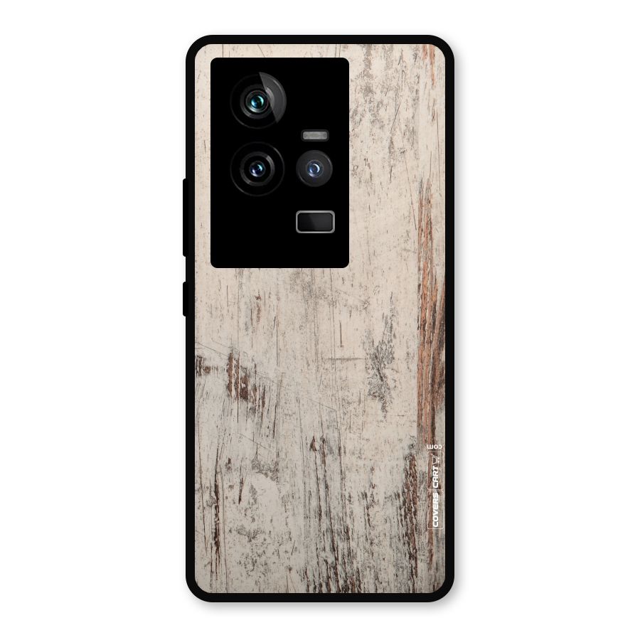 Rugged Wooden Texture Metal Back Case for iQOO 11 5G