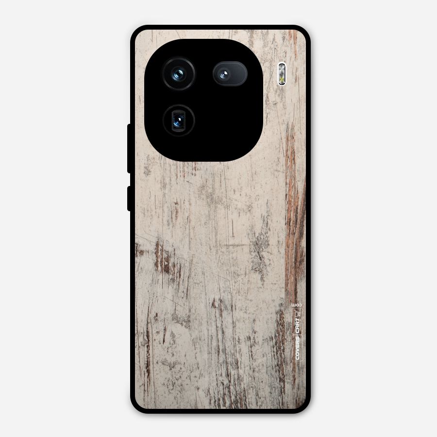 Rugged Wooden Texture Metal Back Case for iQOO 12