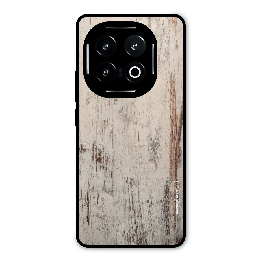 Rugged Wooden Texture Metal Back Case for iQOO 13