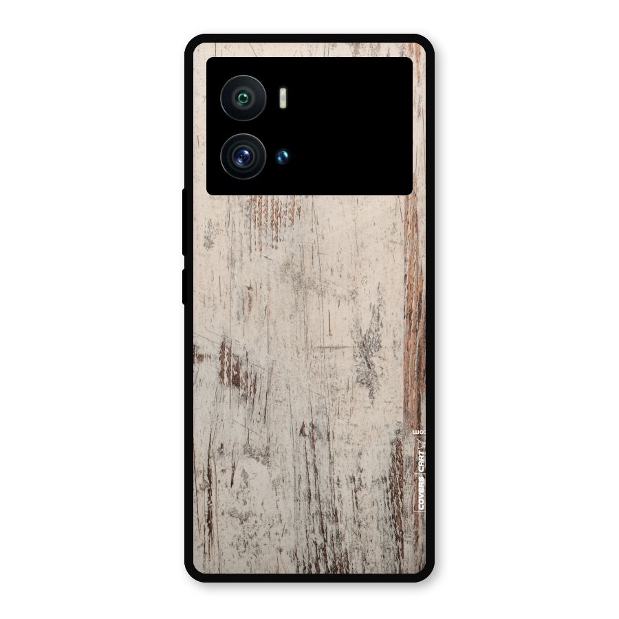 Rugged Wooden Texture Metal Back Case for iQOO 9 Pro