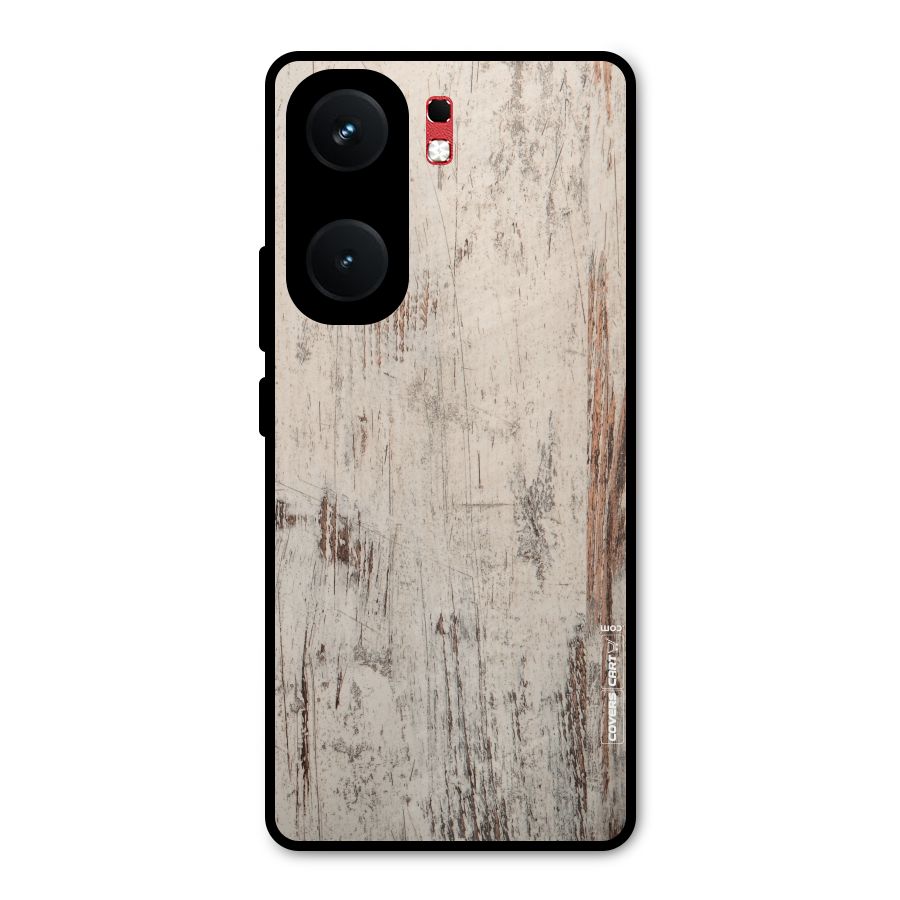 Rugged Wooden Texture Metal Back Case for iQOO Neo 9 Pro