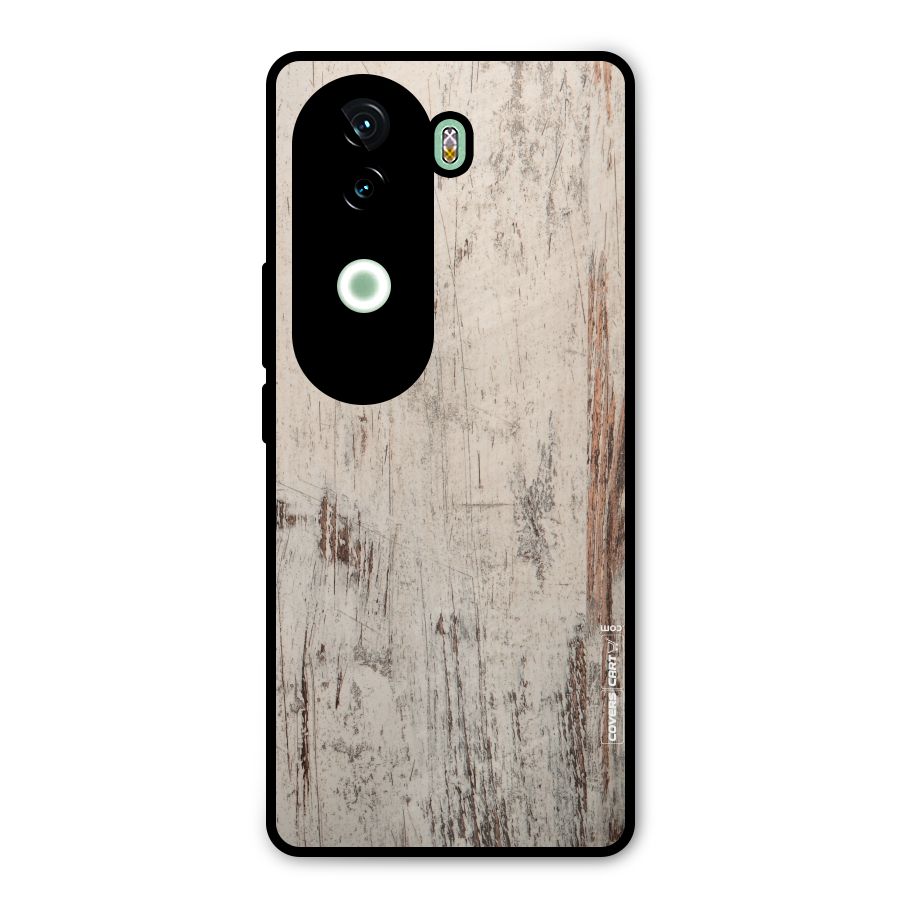 Rugged Wooden Texture Metal Back Case for iQOO Z9s