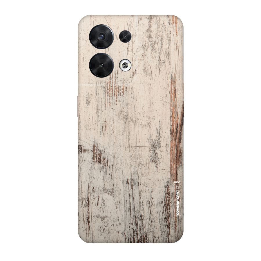 Rugged Wooden Texture Original Polycarbonate Back Case for Oppo Reno8 5G