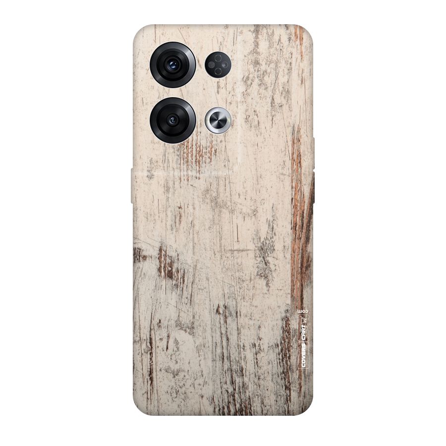 Rugged Wooden Texture Original Polycarbonate Back Case for Oppo Reno8 Pro 5G