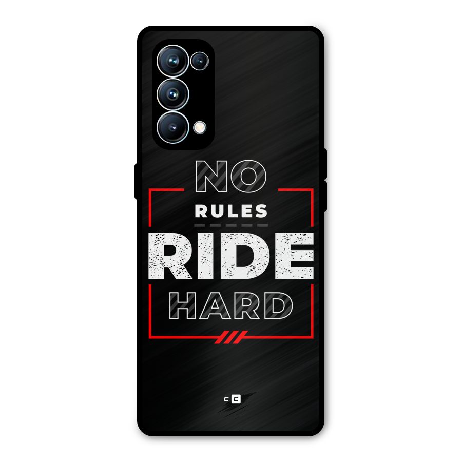 Rules Ride Hard Metal Back Case for Oppo Reno5 Pro 5G