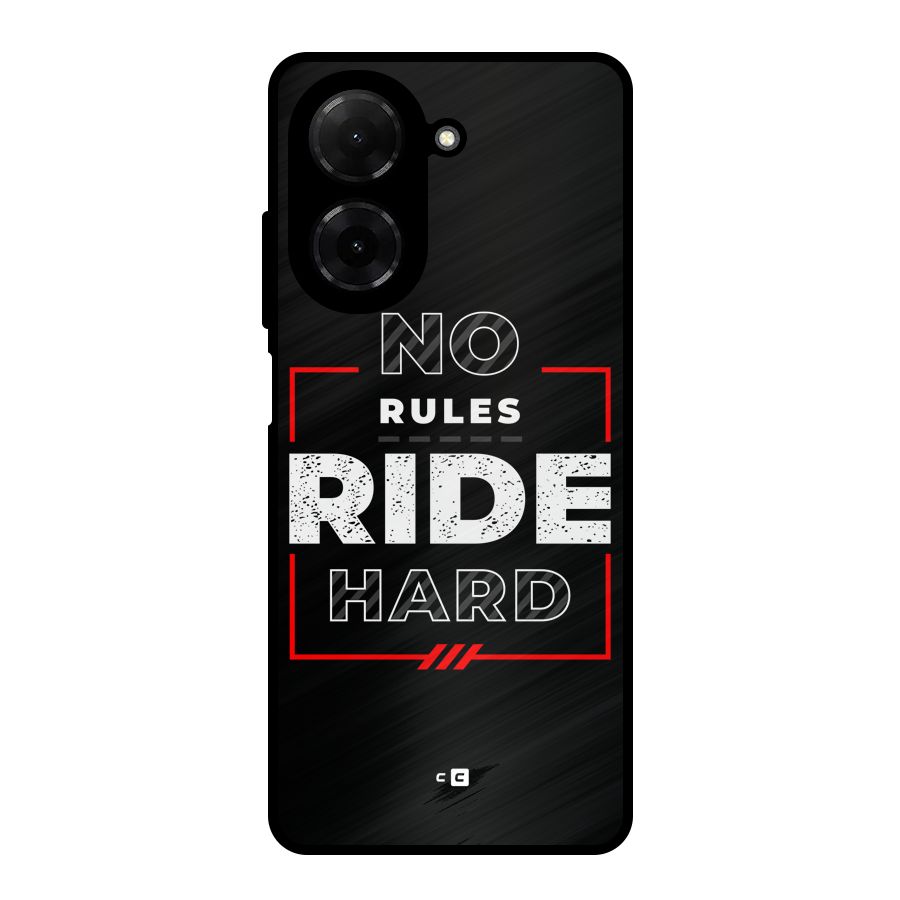 Rules Ride Hard Metal Back Case for Redmi A5 4G