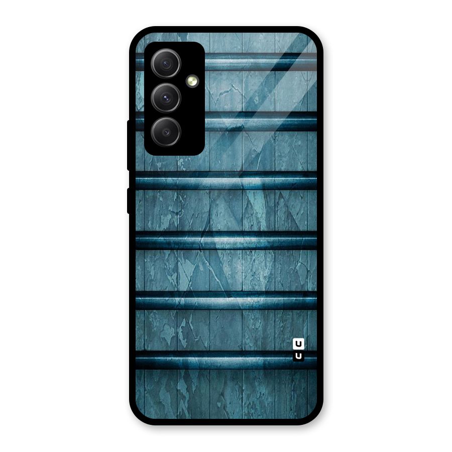 Rustic Blue Shelf Glass Back Case for Galaxy A34