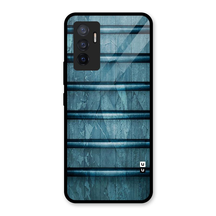 Rustic Blue Shelf Glass Back Case for Vivo V23e