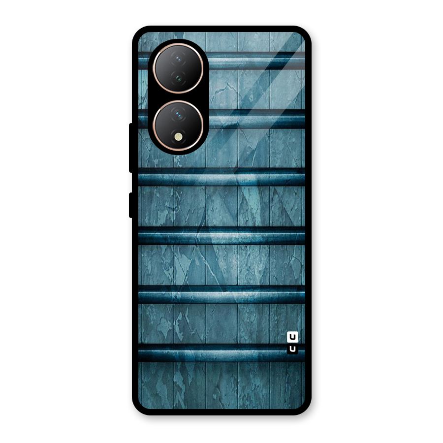 Rustic Blue Shelf Glass Back Case for Vivo Y100A
