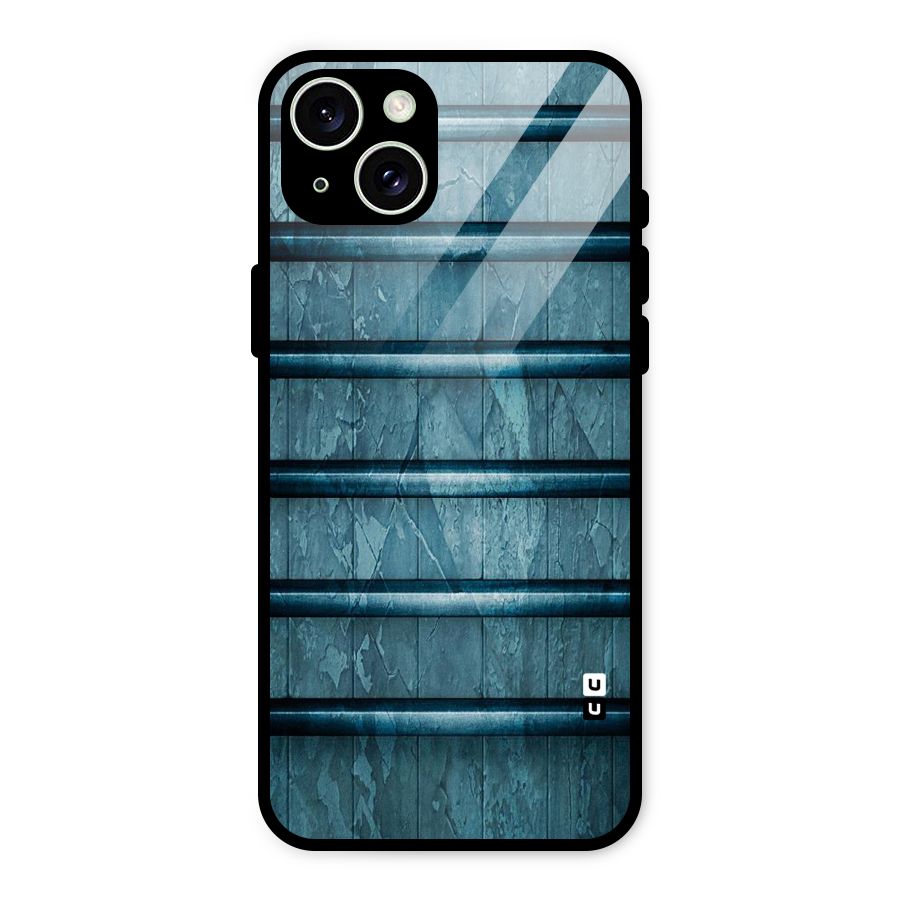 Rustic Blue Shelf Glass Back Case for iPhone 15 Plus