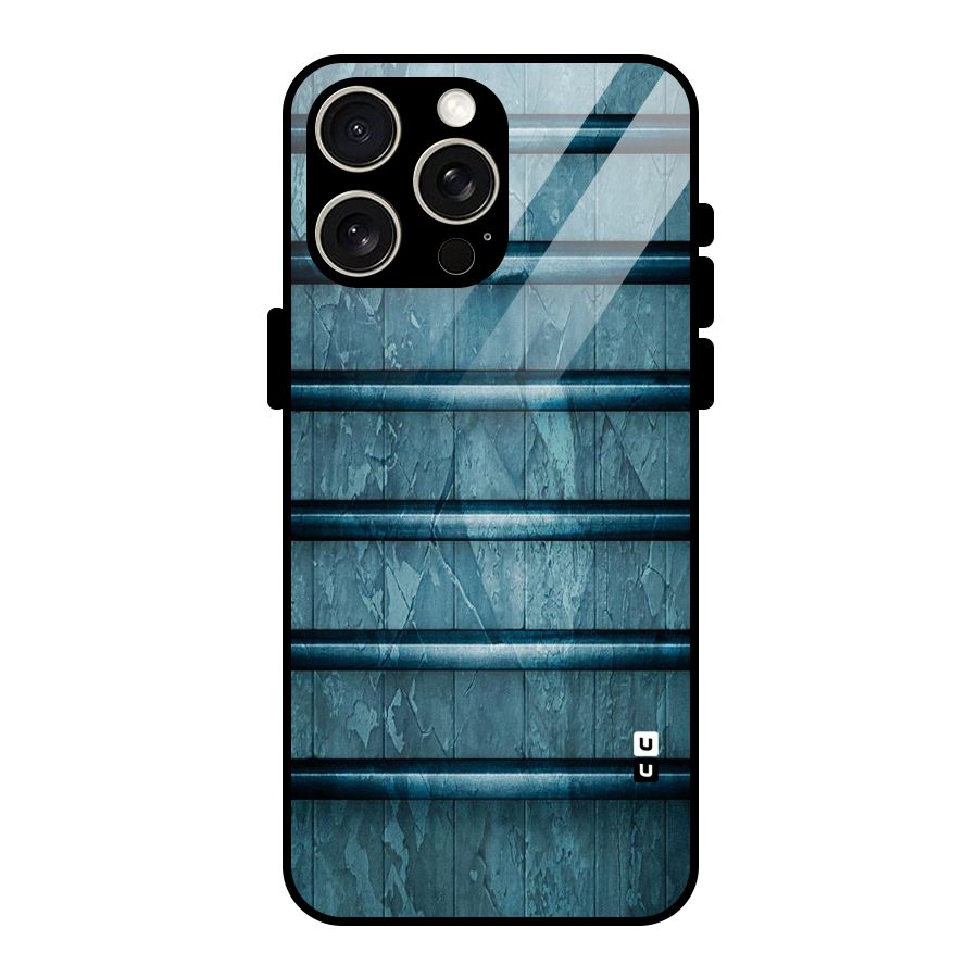 Rustic Blue Shelf Glass Back Case for iPhone 15 Pro Max