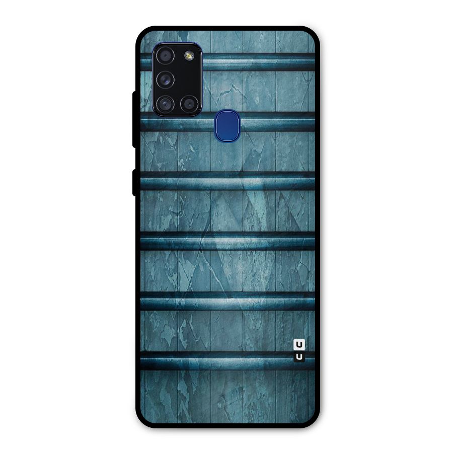 Rustic Blue Shelf Metal Back Case for Galaxy A21s