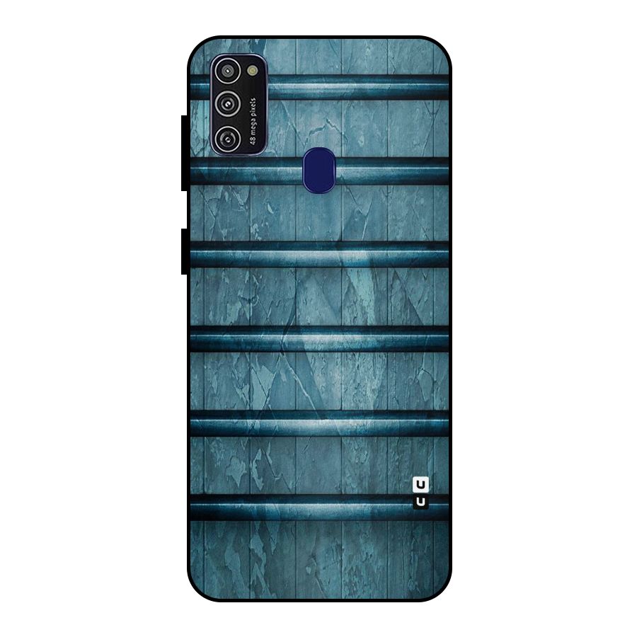 Rustic Blue Shelf Metal Back Case for Galaxy M21
