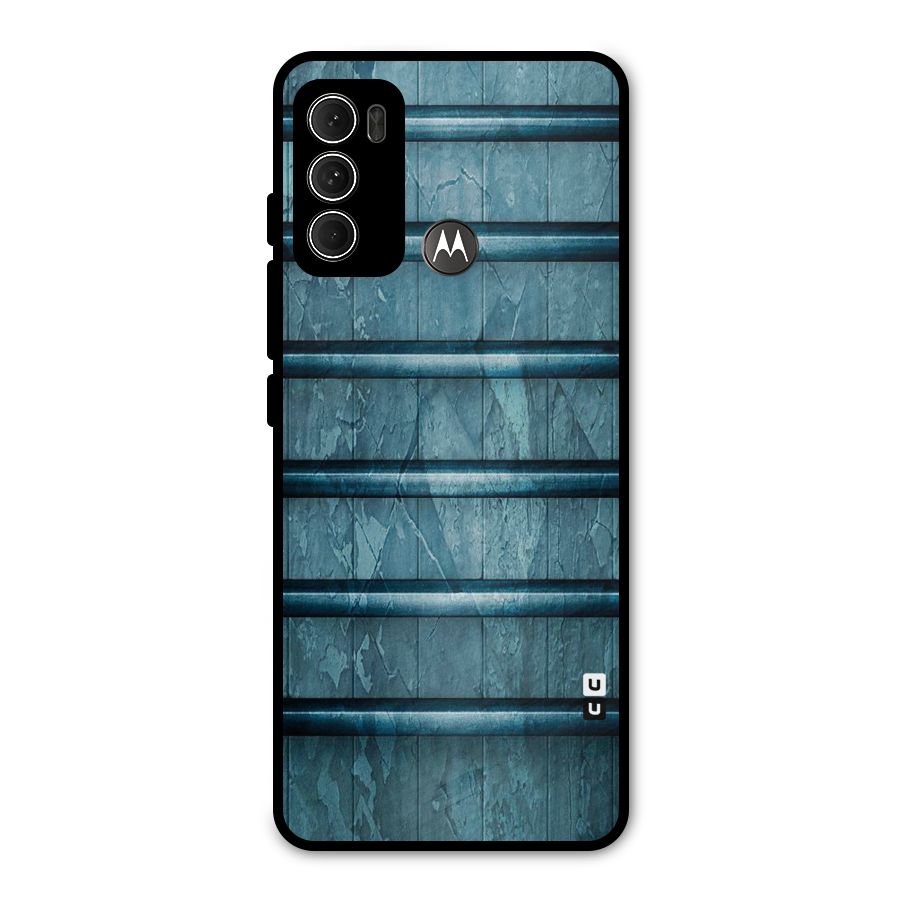 Rustic Blue Shelf Metal Back Case for Moto G60