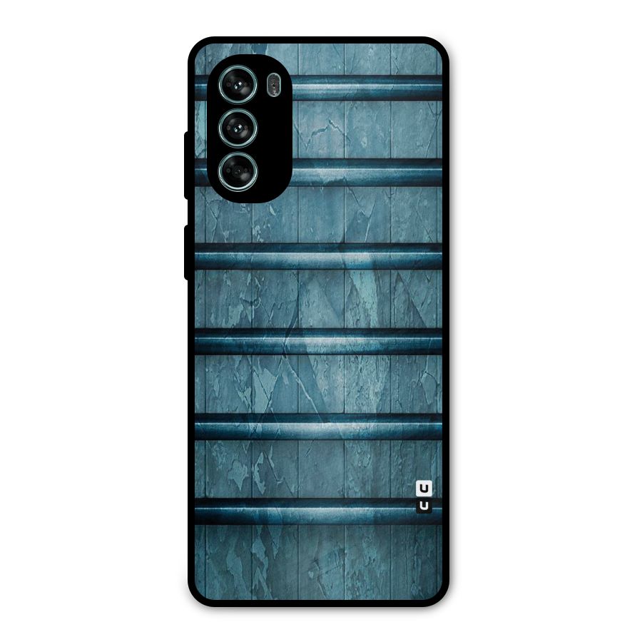 Rustic Blue Shelf Metal Back Case for Moto G62