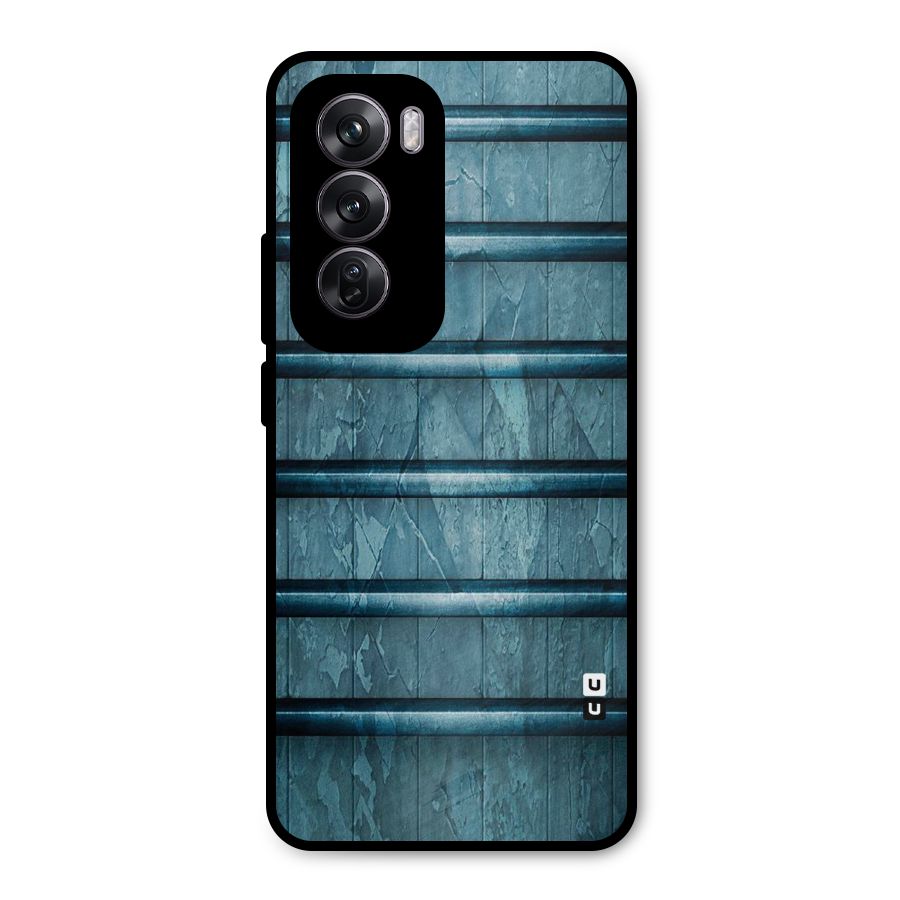 Rustic Blue Shelf Metal Back Case for Oppo Reno12 Pro