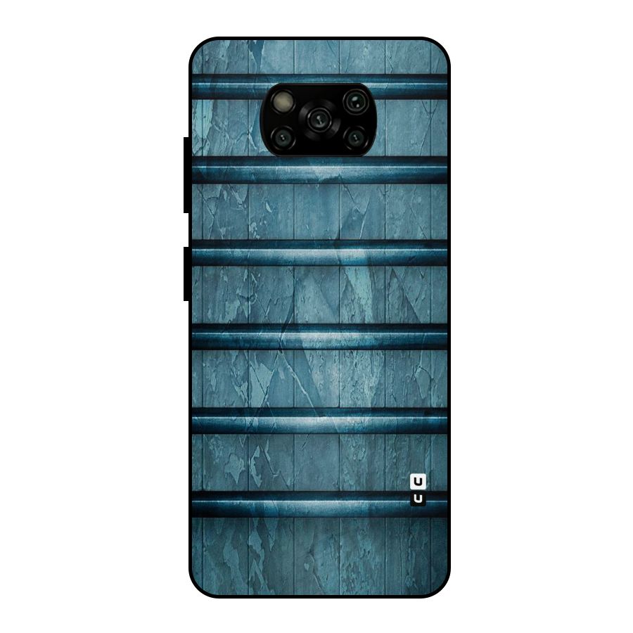 Rustic Blue Shelf Metal Back Case for Poco X3