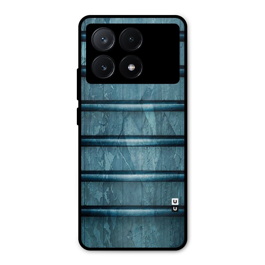 Rustic Blue Shelf Metal Back Case for Poco X6 Pro