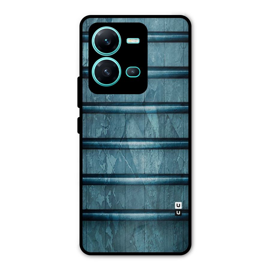 Rustic Blue Shelf Metal Back Case for Vivo V25
