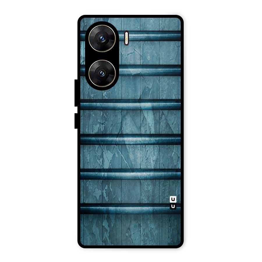 Rustic Blue Shelf Metal Back Case for Vivo V29e