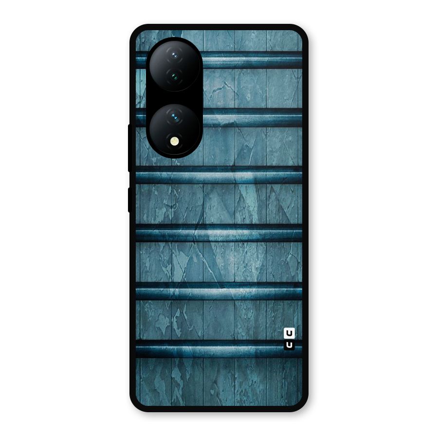 Rustic Blue Shelf Metal Back Case for Vivo Y100a