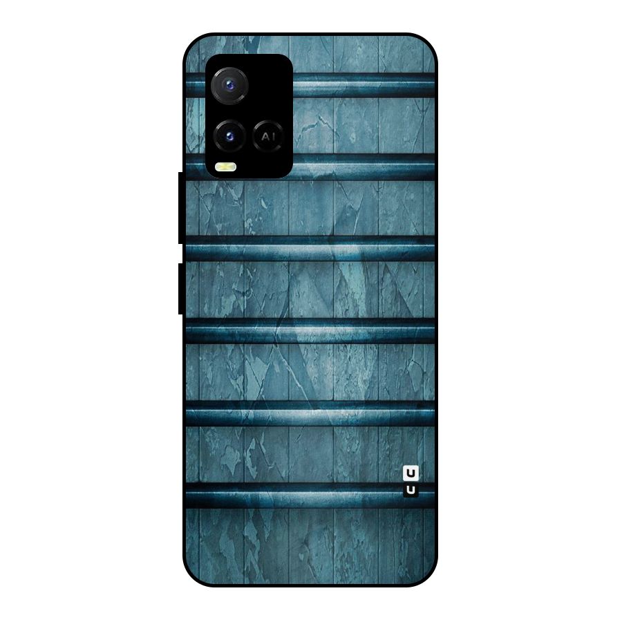 Rustic Blue Shelf Metal Back Case for Vivo Y21T