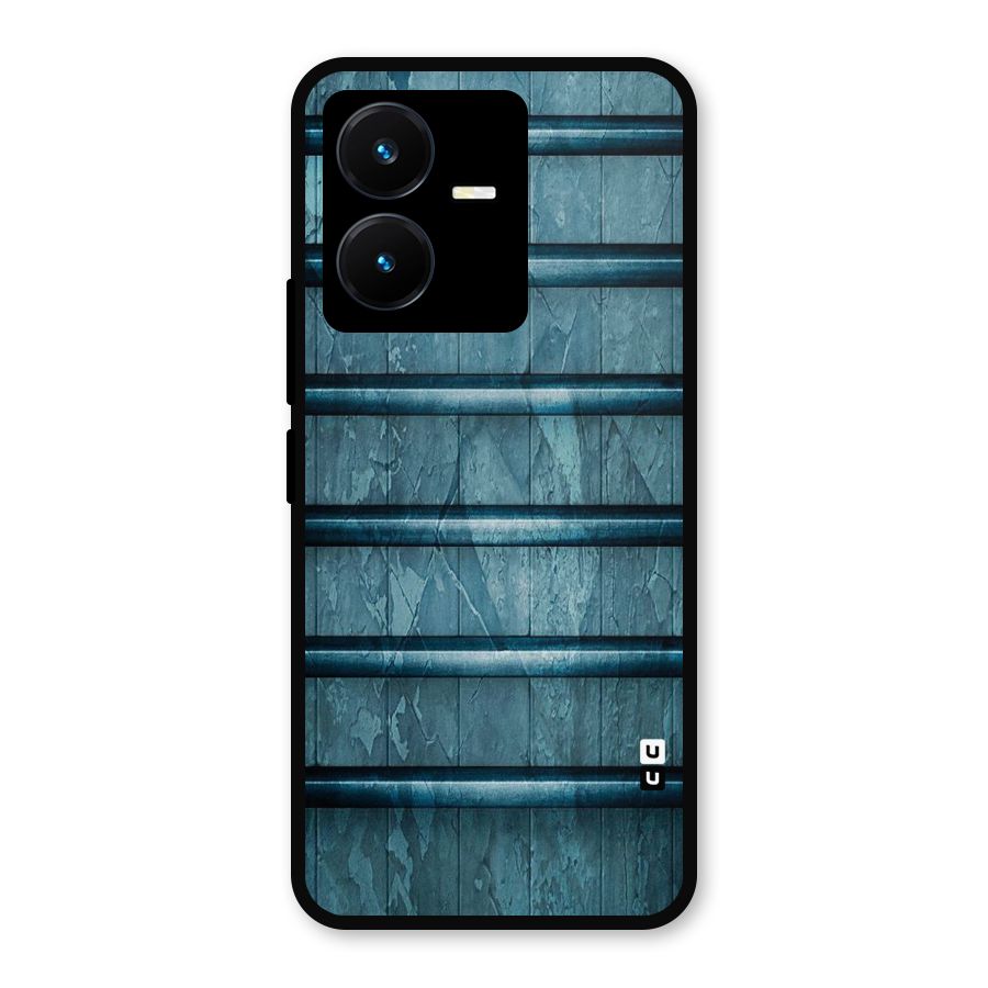 Rustic Blue Shelf Metal Back Case for Vivo Y22