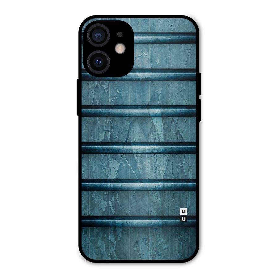 Rustic Blue Shelf Metal Back Case for iPhone 12 Mini
