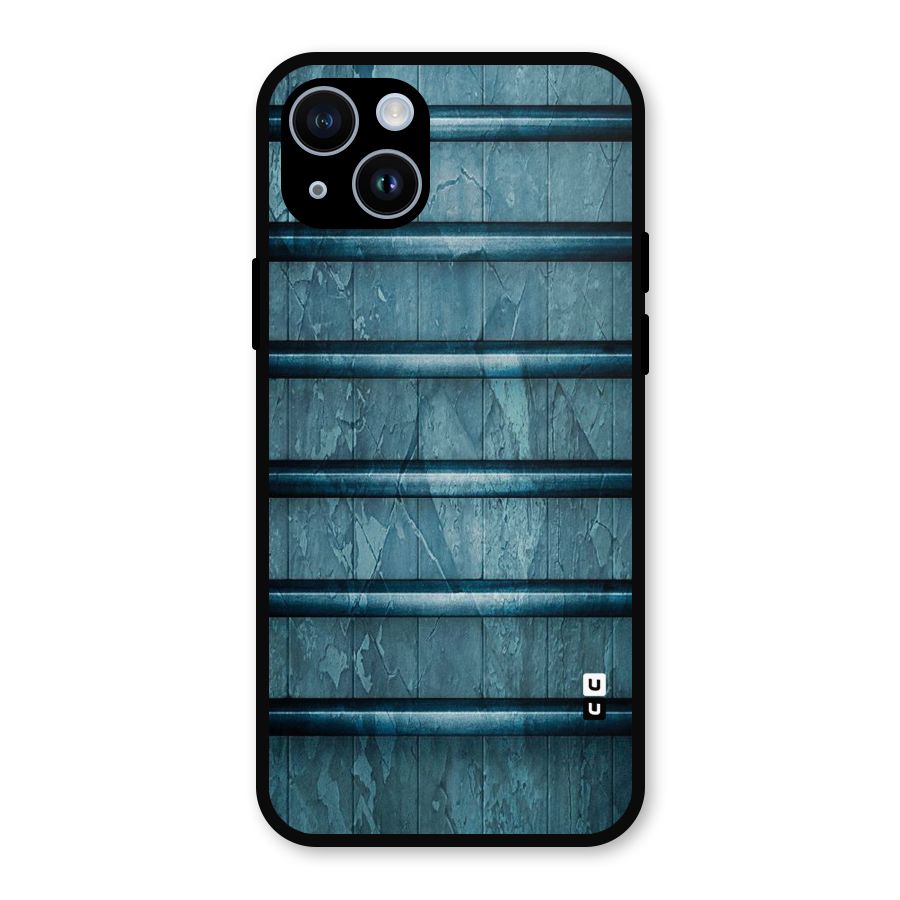 Rustic Blue Shelf Metal Back Case for iPhone 14