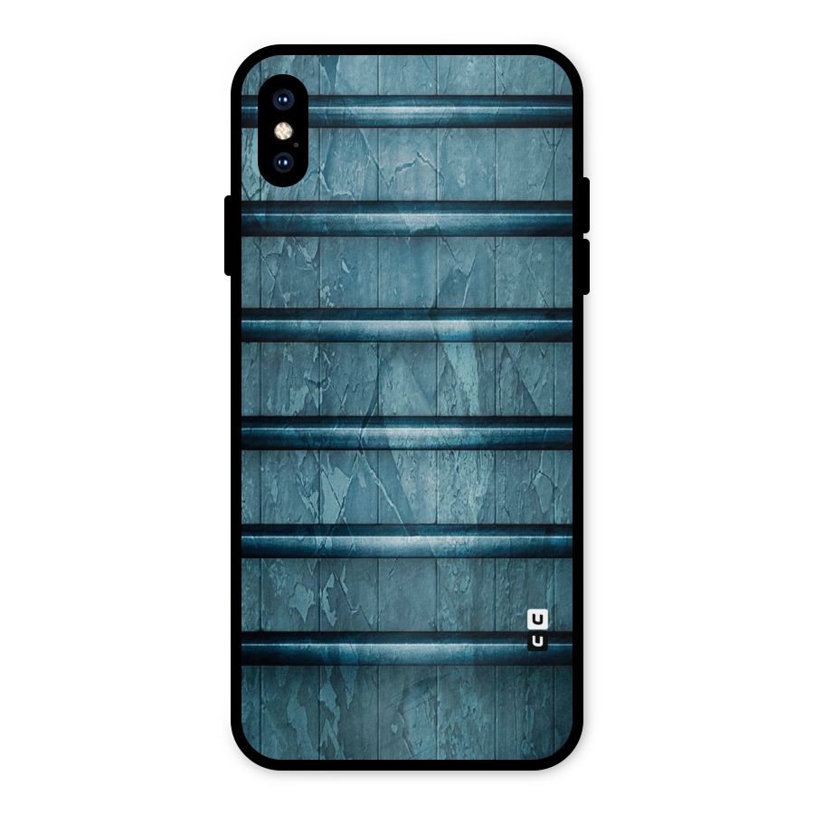 Rustic Blue Shelf Metal Back Case for iPhone XS Max
