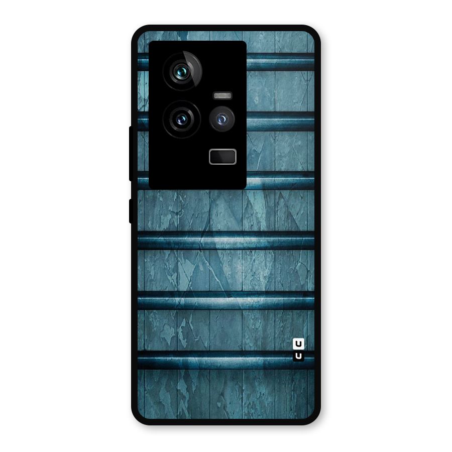 Rustic Blue Shelf Metal Back Case for iQOO 11 5G