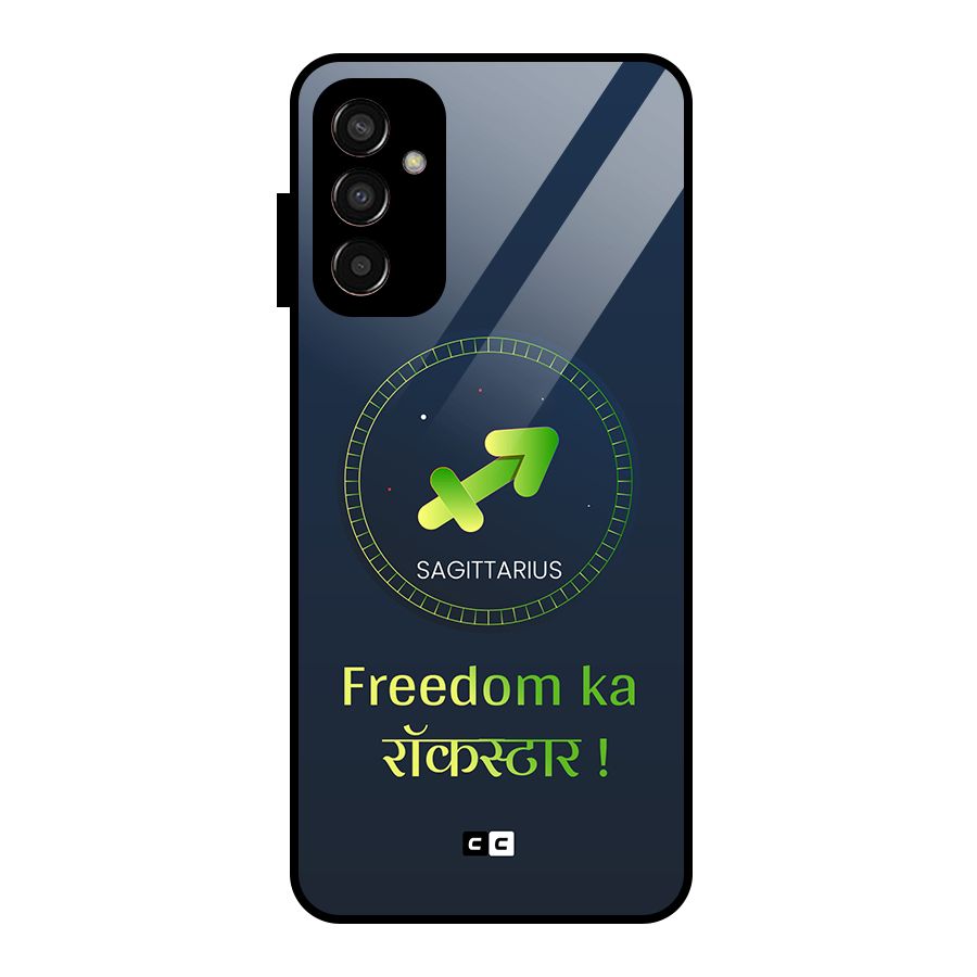 Sagittarius Rockstar Glass Back Case for Galaxy F13
