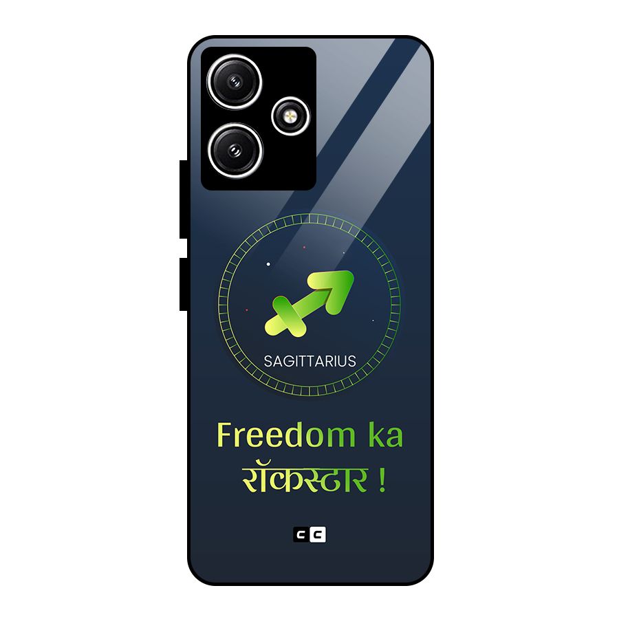 Sagittarius Rockstar Glass Back Case for Poco M6 Pro