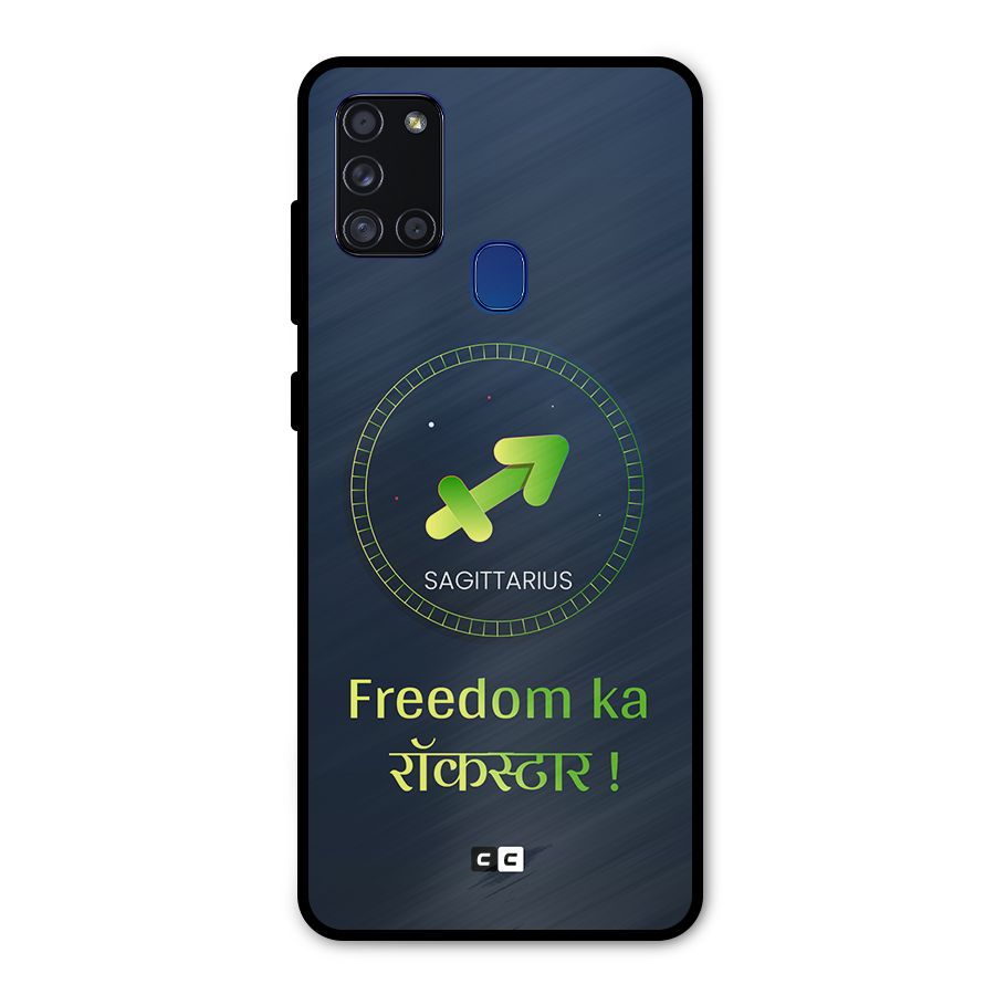 Sagittarius Rockstar Metal Back Case for Galaxy A21s
