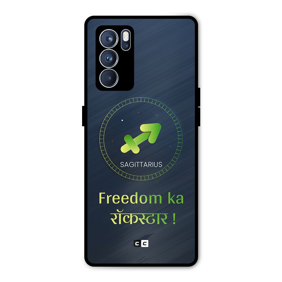 Sagittarius Rockstar Metal Back Case for Oppo Reno6 Pro 5G