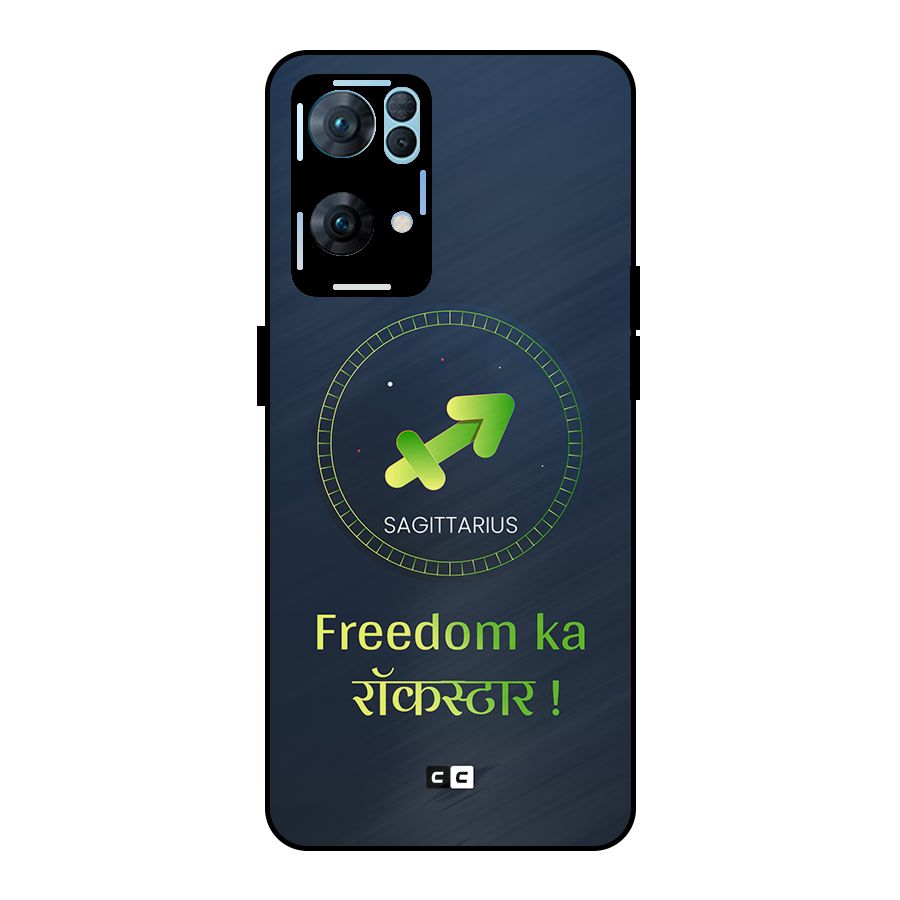 Sagittarius Rockstar Metal Back Case for Oppo Reno7 Pro 5G