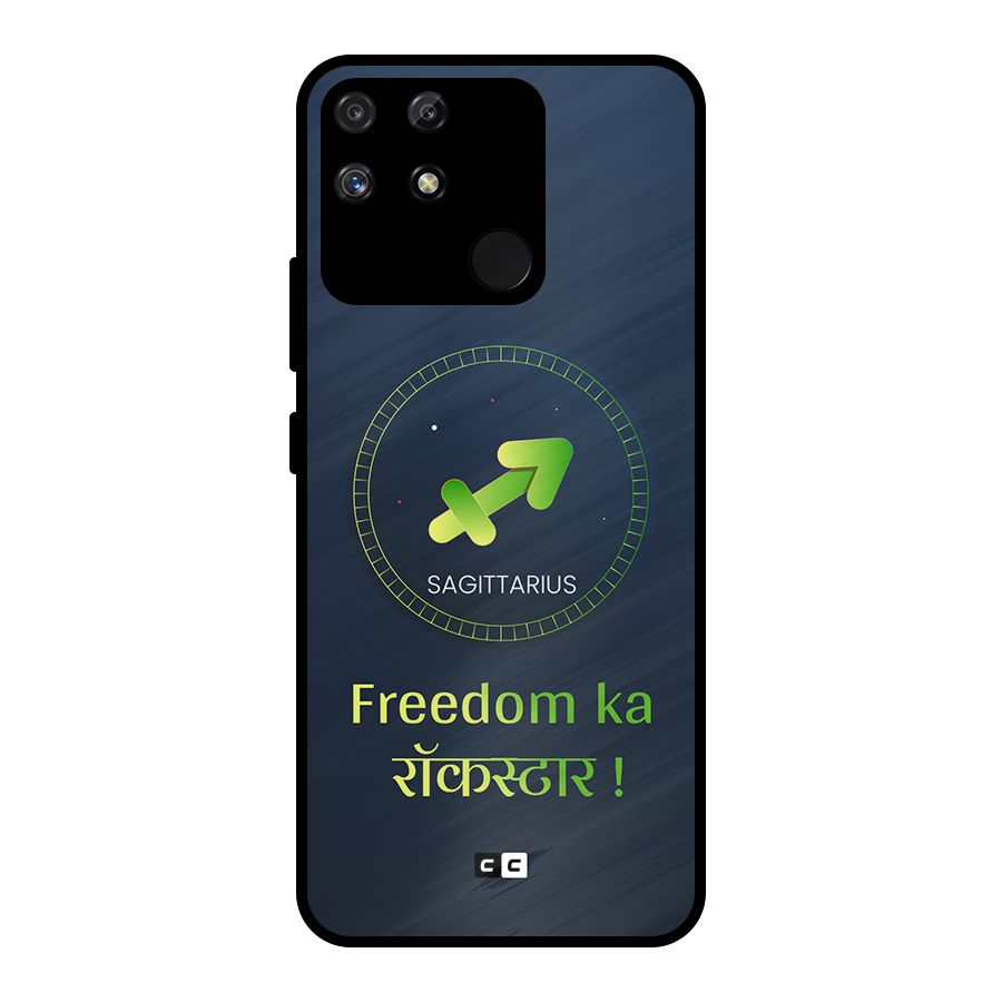 Sagittarius Rockstar Metal Back Case for Realme Narzo 50A