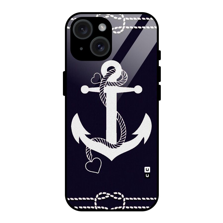 Sail Anchor Glass Back Case for iPhone 15