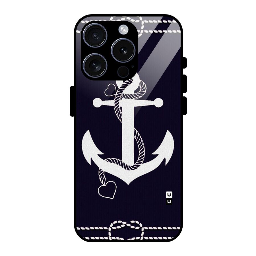 Sail Anchor Glass Back Case for iPhone 15 Pro