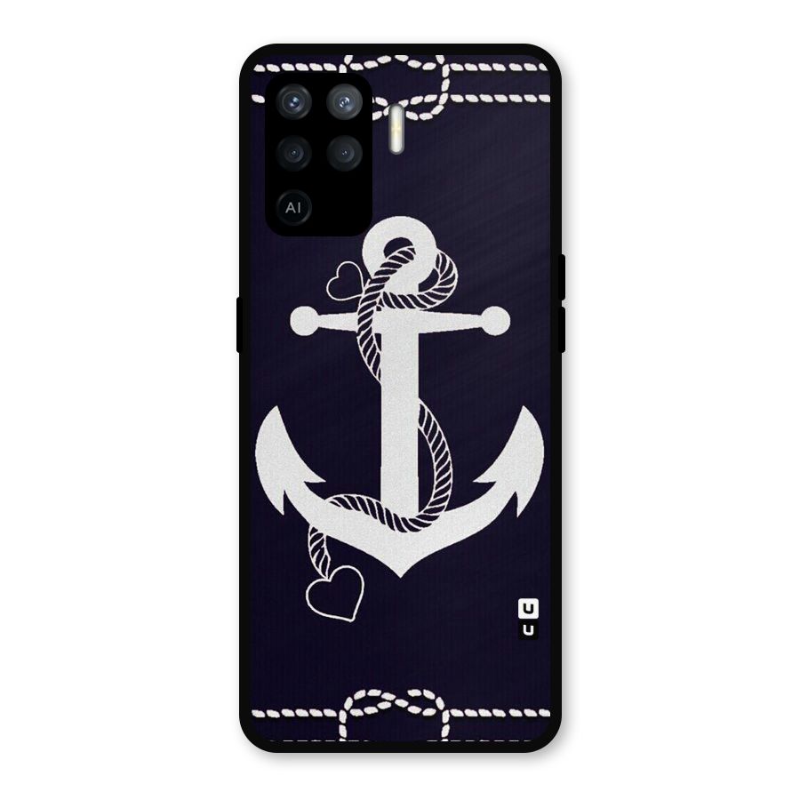 Sail Anchor Metal Back Case for Oppo F19 Pro