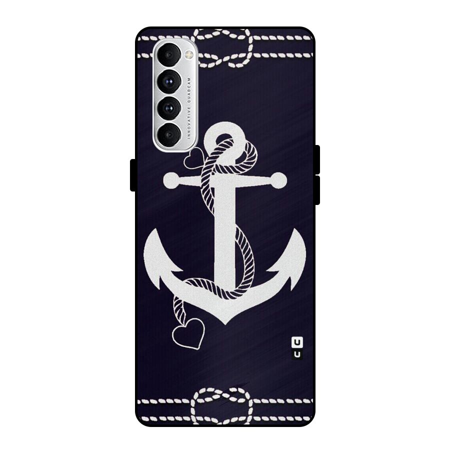 Sail Anchor Metal Back Case for Oppo Reno4 Pro