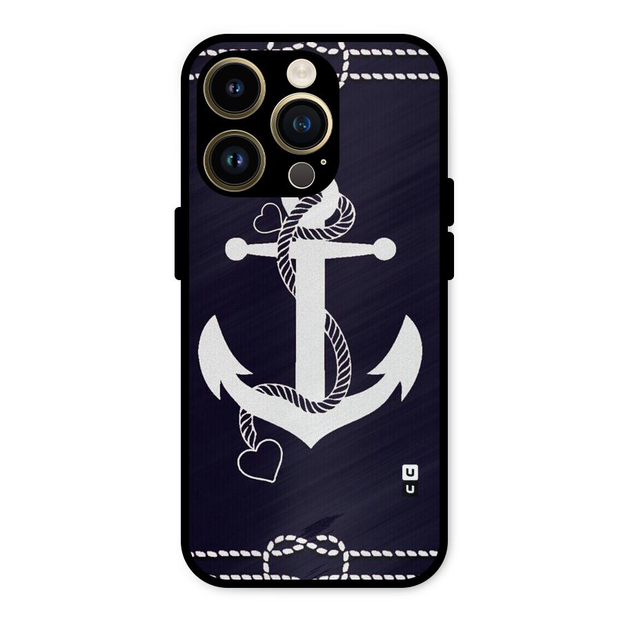 Sail Anchor Metal Back Case for iPhone 14 Pro