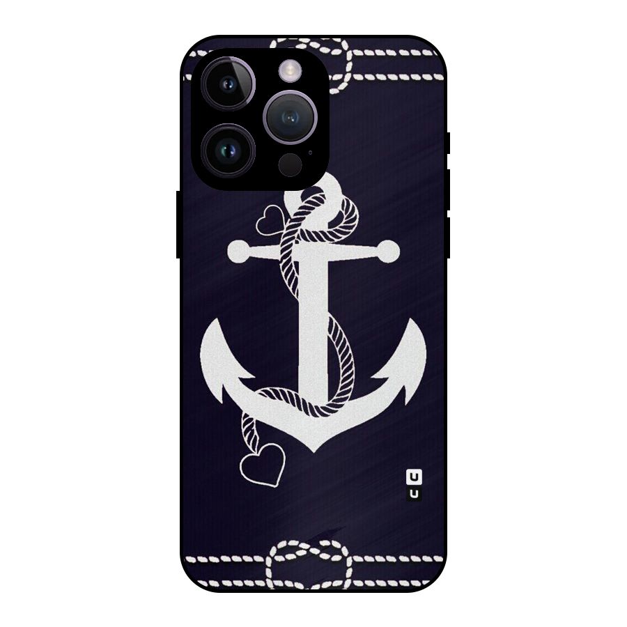 Sail Anchor Metal Back Case for iPhone 14 Pro Max