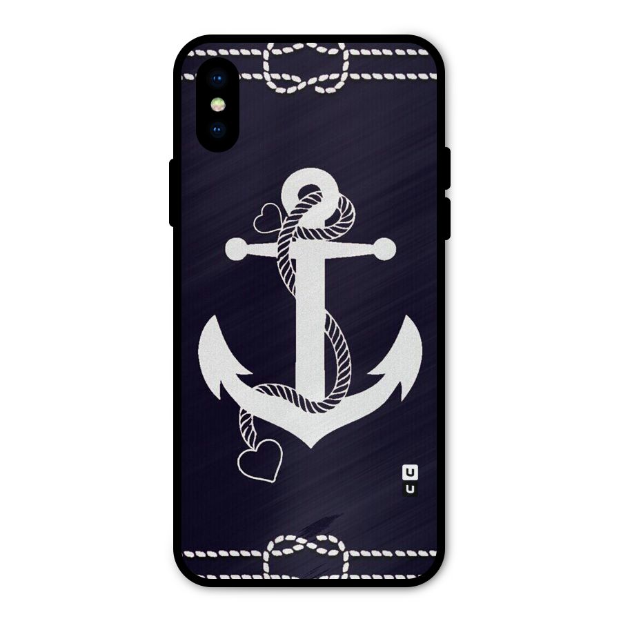 Sail Anchor Metal Back Case for iPhone XS