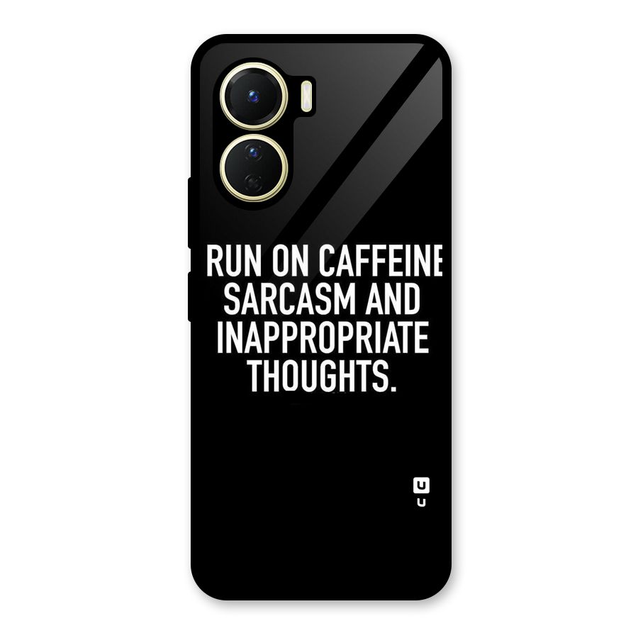 Sarcasm And Caffeine Glass Back Case for Vivo Y16